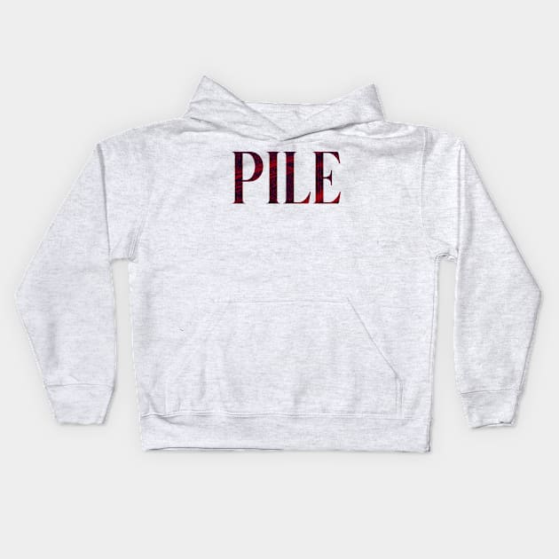 Pile - Simple Typography Style Kids Hoodie by Sendumerindu